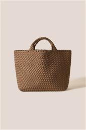 ΓΥΝΑΙΚΕΙΑ ΤΣΑΝΤΑ TOTE ΜΕ ΠΛΕΚΤΟ ΣΧΕΔΙΟ ''ST. BARTHS MEDIUM'' - NSN03013LDMNK ΚΑΦΕ NAGHEDI