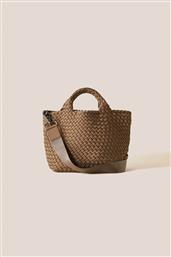 ΓΥΝΑΙΚΕΙΑ ΤΣΑΝΤΑ TOTE ΜΕ ΠΛΕΚΤΟ ΣΧΕΔΙΟ ''ST. BARTHS SMALL'' - NSN03012LDMNK ΚΑΦΕ NAGHEDI