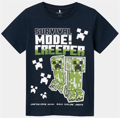 T-SHIRT MYLIUS MINECRAFT 13230850 ΣΚΟΥΡΟ ΜΠΛΕ REGULAR FIT NAME IT