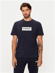 T-SHIRT S-BOX LOGO NP0A4I3L ΣΚΟΥΡΟ ΜΠΛΕ REGULAR FIT NAPAPIJRI