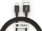 NKA-1537 LIGHTNING(M)->USB-A(M) MFI CABLE 1.5M BLACK NYLON NATEC
