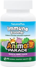 ANIMAL PARADE KIDS IMMUNE BOOSTER ΣΥΜΠΛΗΡΩΜΑ ΔΙΑΤΡΟΦΗΣ ΓΙΑ ΠΑΙΔΙΑ ΒΙΤΑΜΙΝΩΝ, ΕΚΧΥΛΙΣΜΑΤΟΣ ΒΟΤΑΝΩΝ & ΠΡΟΒΙΟΤΙΚΩΝ ΓΙΑ ΕΝΙΣΧΥΣΗ ΤΟΥ ΑΝΟΣΟΠΟΙΗΤΙΚΟΥ & ΑΝΤΙΟΞΕΙΔΩΤΙΚΗ ΠΡΟΣΤΑΣΙΑ ΜΕ ΓΕΥΣΗ ΤΡΟΠΙΚΑ ΦΡΟΥΤΑ 90 CHEW.TABS NATURES PLUS