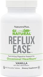 GI NATURAL REFLUX EASE ΣΥΜΠΛΗΡΩΜΑ ΔΙΑΤΡΟΦΗΣ ΠΕΠΤΙΚΩΝ ΕΝΖΥΜΩΝ ΓΙΑ ΤΗΝ ΥΠΟΣΤΗΡΙΞΗ ΤΗΣ ΠΕΨΗΣ ΚΑΤΑ ΤΗΣ ΠΕΡΙΣΤΑΣΙΑΚΗΣ ΚΑΟΥΡΑΣ & ΔΥΣΦΟΡΙΑΣ ΜΕ ΓΕΥΣΗ ΒΑΝΙΛΙΑ 60 CHEW.TABS - VANILLA NATURES PLUS