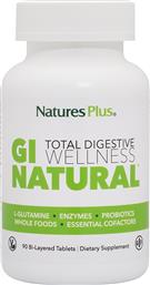 GI NATURAL TOTAL DIGESTIVE WELLNESS ΣΥΜΠΛΗΡΩΜΑ ΔΙΑΤΡΟΦΗΣ ΠΡΟΒΙΟΤΙΚΩΝ, ΠΡΕΒΙΟΤΙΚΩΝ & ΕΝΖΥΜΩΝ ΓΙΑ ΤΗΝ ΚΑΛΗ ΛΕΙΤΟΥΡΓΙΑ ΤΟΥ ΓΑΣΤΡΕΝΤΕΡΙΚΟΥ ΣΥΣΤΗΜΑΤΟΣ & ΕΝΙΣΧΥΣΗ ΤΗΣ ΛΕΙΤΟΥΡΓΙΑΣ ΤΗΣ ΠΕΨΗΣ 90TABS NATURES PLUS