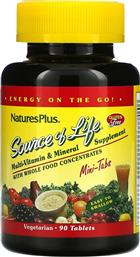 SOURCE OF LIFE MULTI-VITAMIN & MINERAL ΣΥΜΠΛΗΡΩΜΑ ΔΙΑΤΡΟΦΗΣ ΠΟΛΥΒΙΤΑΜΙΝΩΝ, ΜΕΤΑΛΛΩΝ, ΙΧΝΟΣΤΟΙΧΕΙΩΝ ΓΙΑ ΕΝΕΡΓΕΙΑ, ΤΟΝΩΣΗ ΕΝΙΣΧΥΣΗ ΤΟΥ ΑΝΟΣΟΠΟΙΗΤΙΚΟΥ & ΠΝΕΥΜΑΤΙΚΗ ΕΥΕΞΙΑ MINI.TABS NATURES PLUS