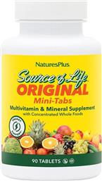 SOURCE OF LIFE ORIGINAL MULTI-VITAMIN & MINERAL ΣΥΜΠΛΗΡΩΜΑ ΔΙΑΤΡΟΦΗΣ ΠΟΛΥΒΙΤΑΜΙΝΩΝ, ΜΕΤΑΛΛΩΝ & ΙΧΝΟΣΤΟΙΧΕΙΩΝ ΓΙΑ ΕΝΕΡΓΕΙΑ, ΤΟΝΩΣΗ, ΕΝΙΣΧΥΣΗ ΤΟΥ ΑΝΟΣΟΠΟΙΗΤΙΚΟΥ & ΠΝΕΥΜΑΤΙΚΗ ΕΥΕΞΙΑ 90 MINI.TABS NATURES PLUS