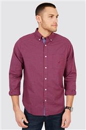 ΑΝΔΡΙΚΟ ΠΟΥΚΑΜΙΣΟ CLASSIC FIT STRETCH COTTON PLAID BUTTON DOWN - W83201 ΜΠΟΡΝΤΟ NAUTICA