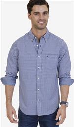 ΑΝΔΡΙΚΟ ΠΟΥΚΑΜΙΣΟ ΚΑΡΟ GINGHAM STRETCH POPLIN CLASSIC FIT BUTTON DOWN - W73001 ΜΠΛΕ ΣΚΟΥΡΟ NAUTICA