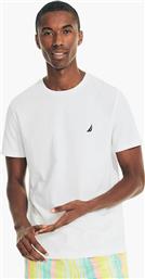 ΑΝΔΡΙΚΟ T-SHIRT ΜΕ ΚΕΝΤΗΜΕΝΟ ΛΟΓΟΤΥΠΟ CLASSIC FIT - VR8100 ΛΕΥΚΟ NAUTICA