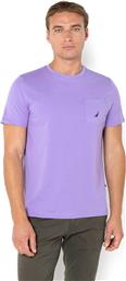 ΑΝΔΡΙΚΟ T-SHIRT ΜΟΝΟΧΡΩΜΟ ΜΕ ΤΣΕΠΗ ΚΑΙ ΛΟΓΟΤΥΠΟ - V55000 ΛΙΛΑ NAUTICA