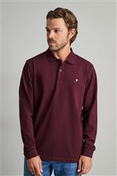 ΑΝΔΡΙΚΗ ΜΠΛΟΥΖΑ ΠΟΛΟ ΜΑΚΡΥΜΑΝΙΚΗ 24GE.500.8 DARK BORDEAUX ΜΠΟΡΝΤΟ NAVY & GREEN