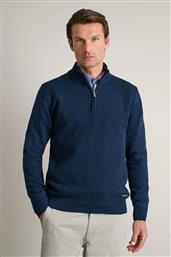 ΑΝΔΡΙΚΟ ΠΛΕΚΤΟ ΒΑΜΒΑΚΕΡΟ HALF ZIP 24YM.1009/LZ DARK PETROL ΜΠΛΕ NAVY & GREEN