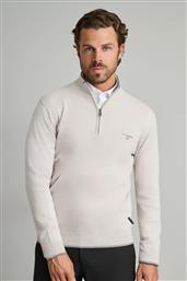 ΑΝΔΡΙΚΟ ΠΛΕΚΤΟ ΒΑΜΒΑΚΕΡΟ HALF ZIP 24YM.923/LZ.4 ICE ΓΚΡΙ NAVY & GREEN