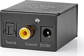 ACON2510BK DIGITAL AUDIO CONVERTER 1-WAY CONNECTION INPUT: 1X DIGITAL RCA / 1X TOSLINK BLACK NEDIS