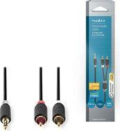 CABW22200AT20 STEREO AUDIO CABLE 3.5 MM MALE - 2X RCA MALE 2.0 M ANTHRACITE NEDIS