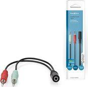 CAGB22160BK02 STEREO AUDIO CABLE 3.5MM FEMALE - 2X 3.5MM MALE 0.12M BLACK NEDIS