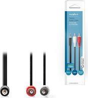 CAGB22200BK10 STEREO AUDIO CABLE 3.5MM MALE - 2X RCA MALE 1.0M BLACK NEDIS