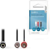 CAGB22255BK02 STEREO AUDIO CABLE 2X RCA MALE - 3.5 MM FEMALE 0.2 M BLACK NEDIS