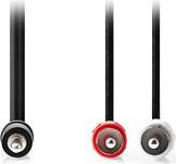 CAGL22200BK150 STEREO AUDIO CABLE 3.5MM MALE - 2X RCA MALE 15.0M BLACKC NEDIS