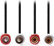 CAGL24205BK100 STEREO AUDIO CABLE 2X RCA MALE - 2X RCA FEMALE 10.0M BLACKC NEDIS