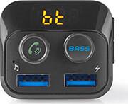 CATR120BK CAR FM TRANSMITTER BLUETOOTH BASS BOOST MICROSD CARD SLOT HANDS-FREE CALLING 2X USB NEDIS