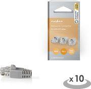 CCBW89355GY CAT 6 UTP NETWORK CONNECTOR SET RJ45 MALE-FREE STRAIN RELIEF BOOT 10 PIECES GREYP NEDIS