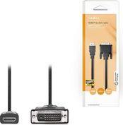 CCGB34800BK20 HDMI-DVI CABLE HDMI CONNECTOR - DVI-D 24+1-PIN MALE 2.0M BLACK NEDIS