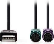 CCGB60830BK03 2-IN-1 USB 2.0 CABLE USB-A MALE - 2X PS/2 FEMALE 0.30M NEDIS