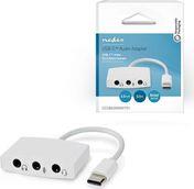 CCGB65900WT01 USB 2.0 TYPE-C ADAPTER USB-C MALE - 3.5MM FEMALE 0.10M WHITE NEDIS