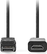 CCGL37100BK10 DISPLAYPORT CABLE, DISPLAYPORT MALE - HDMI CONNECTOR 1080P 1.00M BLACK NEDIS