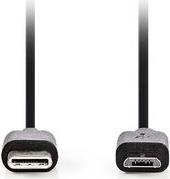 CCGL60750BK10 USB 2.0 CABLE USB-C MALE - USB MICRO-B MALE 60W 1.00M BLACK NEDIS