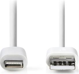 CCGP39300WT10 SYNC AND CHARGE CABLE, APPLE LIGHTNING 8-PIN MALE - USB A MALE, 1M, WHITE ΚΑΛΩΔΙΟ NEDIS