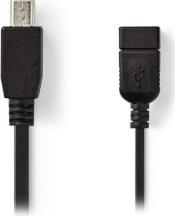 CCGP60315BK02 USB 2.0 ON-THE-GO CABLE MINI 5-PIN MALE - A FEMALE 0.2M BLACK NEDIS από το e-SHOP