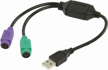 CCGP60830BK03 USB - PS/2 ADAPTER CABLE, USB A MALE - 2X PS/2 FEMALE, 0.3 M, BLACK ΑΝΤΑΠΤΟΡΑΣ NEDIS
