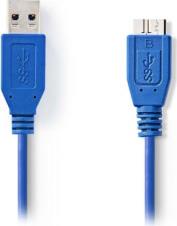 CCGP61500BU10 USB 3.0 CABLE A MALE - MICRO B MALE 1M BLUE NEDIS