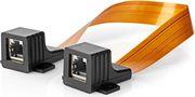 CCGP85901BK03 CAT6 CABLE RJ45 FEMALE - RJ45 FEMALE U/UTP 0.30M NYLON BLACK POLYBAG NEDIS