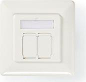 CCGP89250IV NETWORK WALL BOX CAT 6A 2X RJ45 FEMALE - FLAT FACE MOUNTING IVORY NEDIS