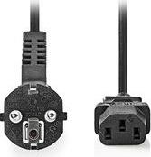 CEGL10000BK20 POWER CABLE ANGLED SCHUKO PLUG MALE - IEC-320-C13 2.00M BLACK NEDIS