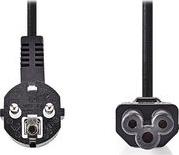 CEGT10100BK20 POWER CABLE EARTH CONTACT MALE - IEC-320-C5 ANGLED 90° 2.00M BLACK NEDIS