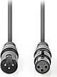 COTG15010GY100 BALANCED XLR AUDIO CABLE XLR 3-PIN MALE - XLR 3-PIN FEMALE 10 M GREY NEDIS