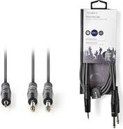 COTH23200GY15 STEREO AUDIO CABLE 2X 6.35 MM MALE - 3.5 MM MALE 1.5M GREY NEDIS