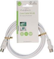 CSGL40000WT15 COAX CABLE IEC (COAX) MALE - IEC (COAX) FEMALE 90DB 1.50M WHITE NEDIS