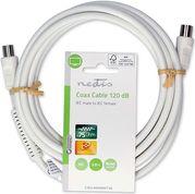 CSGL40020WT30 COAX CABLE IEC (COAX) MALE - IEC (COAX) FEMALE 120DB 3.00M WHITE NEDIS