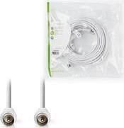 CSGP40200WT100 COAX CABLE IEC (COAX) MALE IEC (COAX) MALE NICKEL PLATED 90DB 75OHM 10M WHITE NEDIS