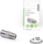 CSGP41956ME SATELLITE & ANTENNA ADAPTER F-QUICK MALE - F FEMALE 10 PIECES METAL NEDIS