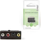 CVGB31902BK SWITCHABLE SCART ADAPTER SCART MALE - S-VIDEO FEMALE + 3X RCA FEMALE BLACK NEDIS