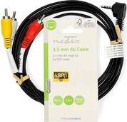 CVGL22400BK20 AUDIO VIDEO CABLE 3.5MM MALE - 3X RCA MALE 2.00M BLACK NEDIS