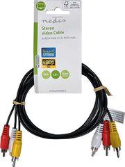 CVGL24300BK15 COMPOSITE VIDEO CABLE 3X RCA MALE - 3X RCA MALE 1.50M BLACK NEDIS