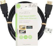 CVGL34060BK15 HIGH SPEED HDMI CABLE WITH ETHERNET 4K@60HZ 1.50M BLACK NEDIS