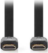 CVGL34100BK20 HIGH SPEED FLAT CABLE WITH ETHERNET 4K@30HZ 2.00M BLACK NEDIS